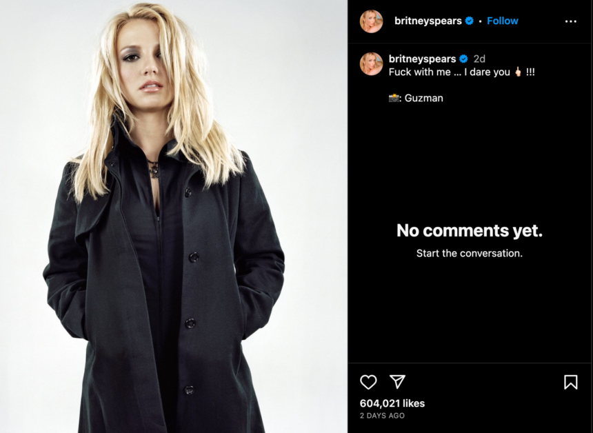 Britney Spears Shares Cryptic Message On Instagram Following Divorce ...