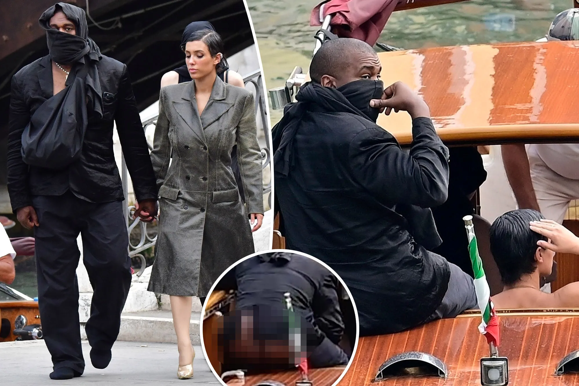 Kanye Wests Wardrobe Malfunction During Italy Boat Ride With Wife Bianca Censori Distinct Post 