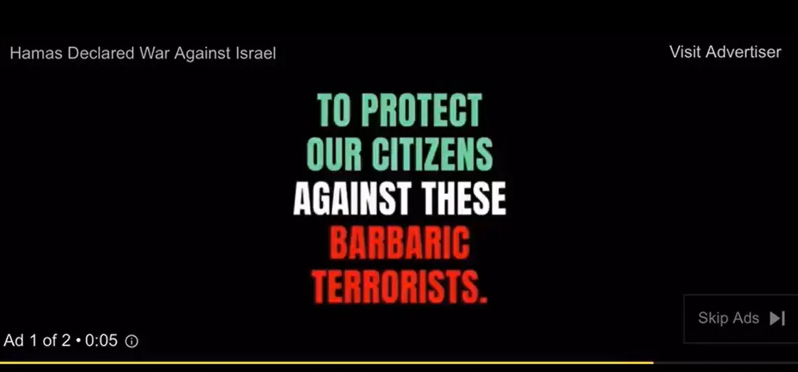 israel-uses-youtube-advertisements-to-declare-that-hamas-has-declared-war-on-the-country-with-some-calling-the-ad-propaganda