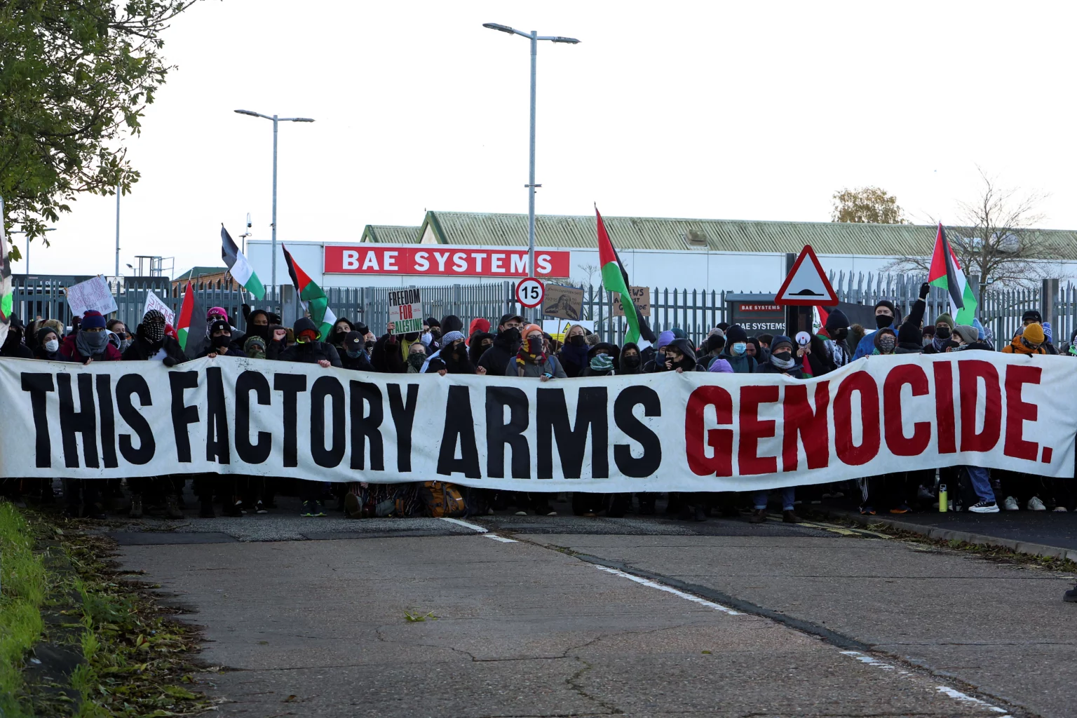pro-palestinian-protesters-block-entrance-to-uks-biggest-military-supplier-bae-systems-for-an-end-to-arms-sales-to-israel