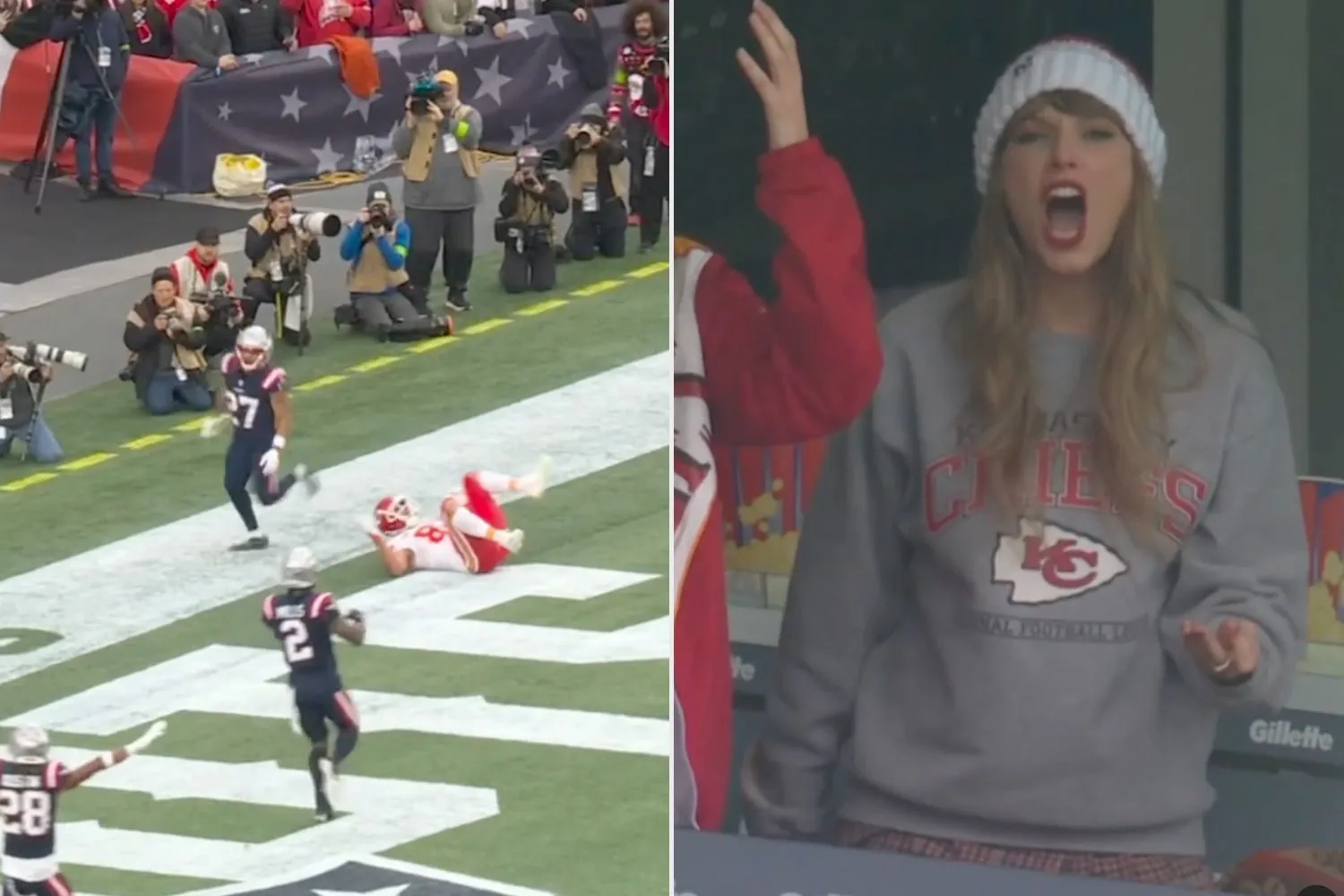 the-fk-taylor-swift-seemed-unhappy-with-a-no-call-on-travis-kelce-during-cheifs-vs-patriots-game